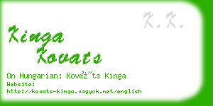 kinga kovats business card